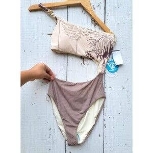 Wet Women's Umber Multicolor Del Ray Arya One Shoulder One Piece Swimsuit Sz S